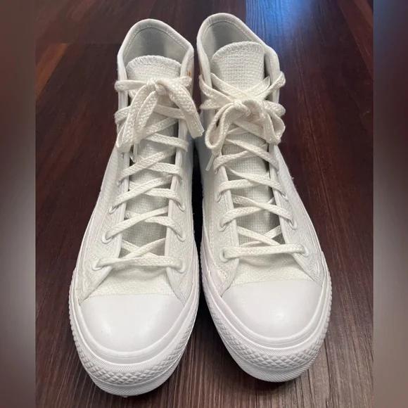 Converse Chuck Taylor All Star Lift Platinum Embroidery on white canvas Size 9 - Picture 8 of 11